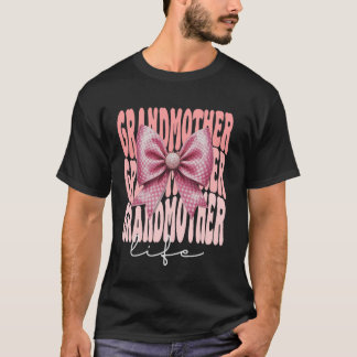 Grandmother Coquette Bow Pink Cute Grandma Mother' T-Shirt