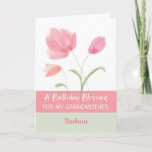 Grandmother Custom Name Religious Birthday Card<br><div class="desc">Make your grandmother’s birthday this year extra special by giving her this religious card with beautiful pink flowers on the front and her personalised name to go with it.</div>