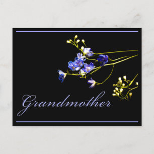 Grandmother Delicate Blue Flowers Postcard