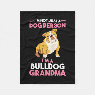 Grandmother English Bulldog Grandma  Fleece Blanket