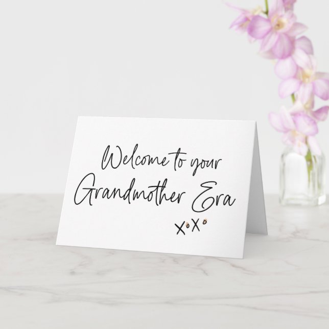 Grandmother Era Pregnancy New Baby Reveal for Mum Card (Orchid)