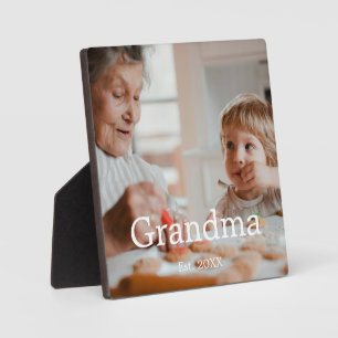 Grandmother Established Modern Photo Gift Plaque
