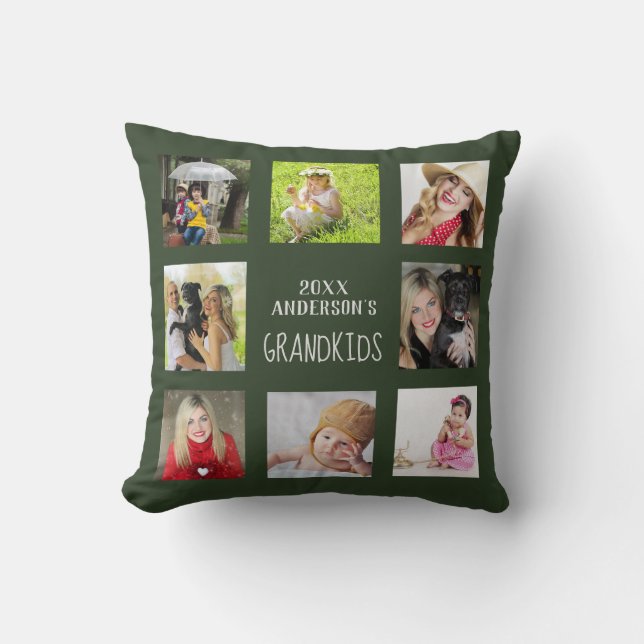 Grandmother Grandfather PHOTO Collage Gift Cushion (Front)
