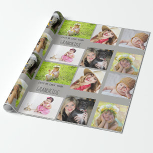 Grandmother Grandfather PHOTO Collage Gift Wrapping Paper