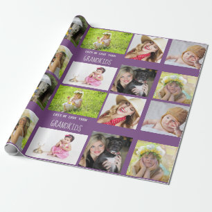 Grandmother Grandfather PHOTO Collage Gift Wrapping Paper