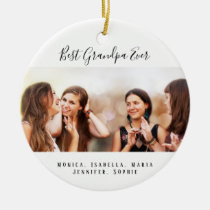 Grandmother grandkids photo ceramic ornament