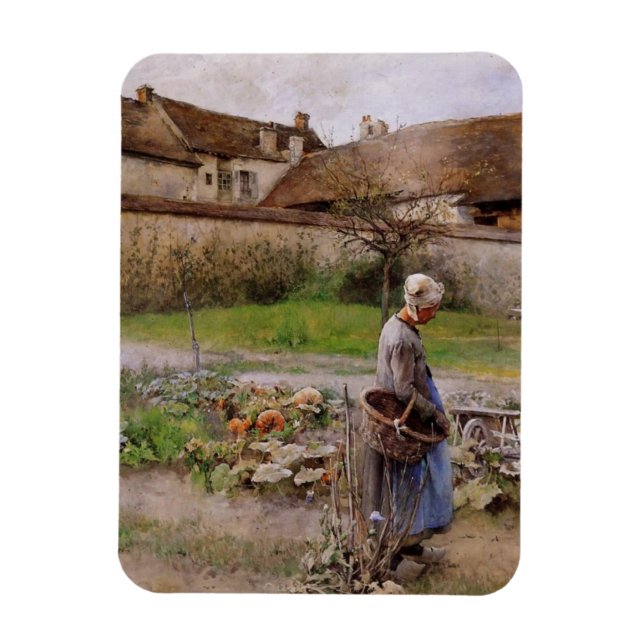 Grandmother in Her October Garden Magnet (Vertical)