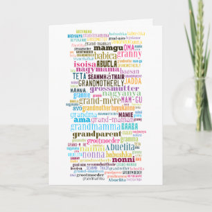 Grandmother In Many Languages Mothers Day Card