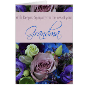 Grandmother loss Rose sympathy Card