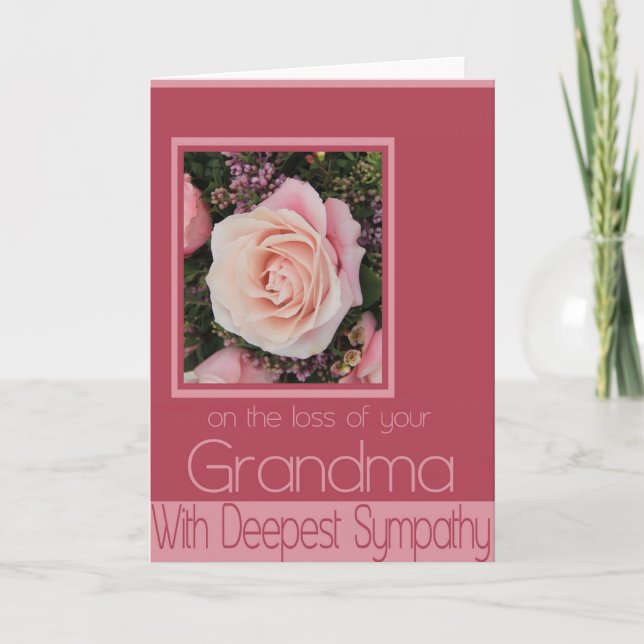 Grandmother loss Rose sympathy Card (Front)