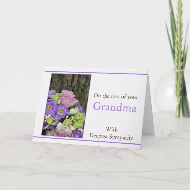 Grandmother loss Rose sympathy Card (Front)