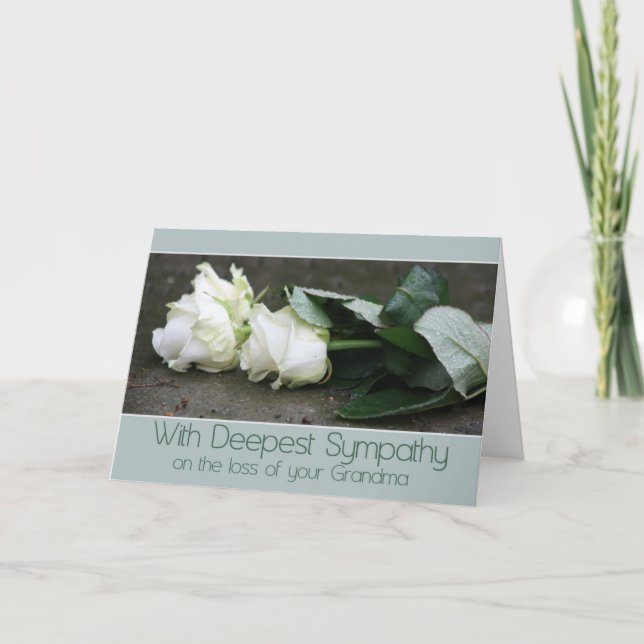 Grandmother loss Rose sympathy Card (Front)