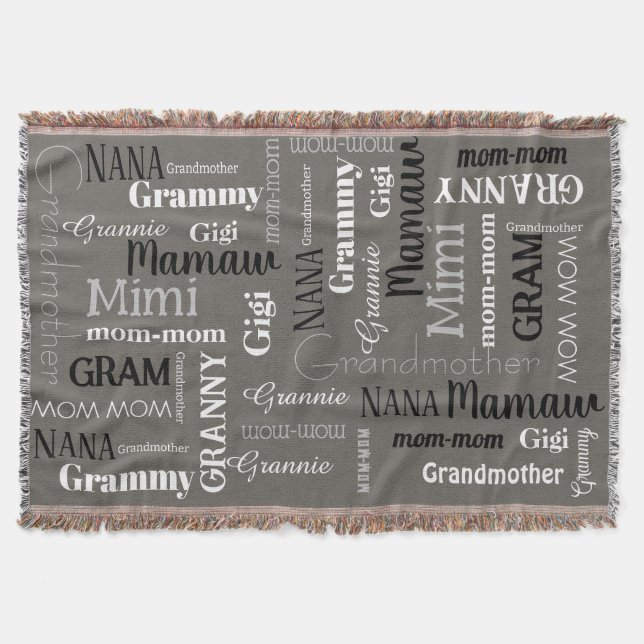 GRANDMOTHER MOM MOM Mothers Day Gift Throw Blanket (Front)