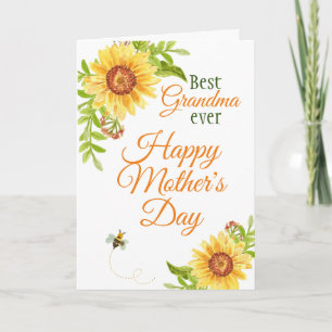 Grandmother Mother's Day Floral Sunflower Card
