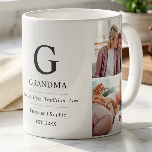 Grandmother Multi Photo Grandma Typography Cute Coffee Mug