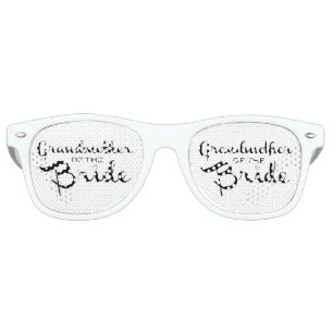 Grandmother of Bride Black on White Retro Sunglasses