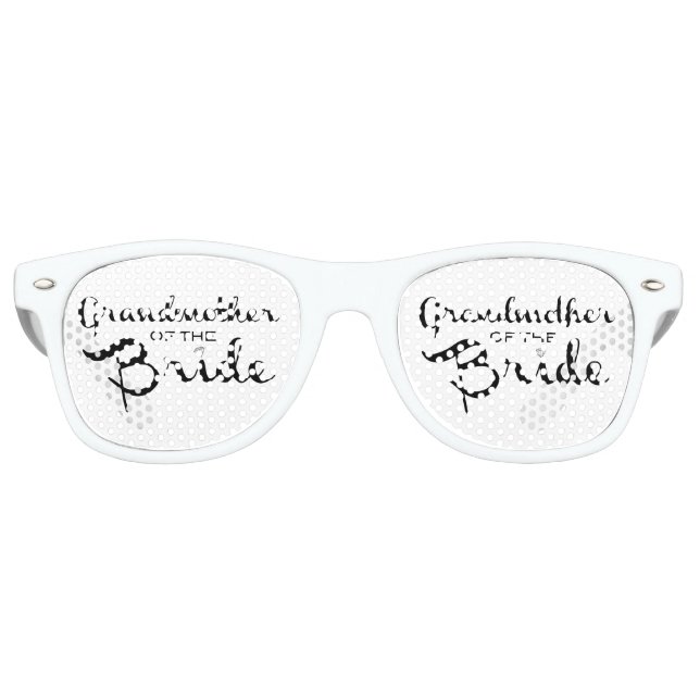 Grandmother of Bride Black on White Retro Sunglasses (Front)
