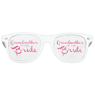 Grandmother of Bride Pink on White Retro Sunglasses
