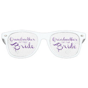 Grandmother of Bride Purple on White Retro Sunglasses