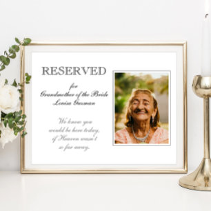Grandmother of Bride Reserved Seat Memorial Photo Poster