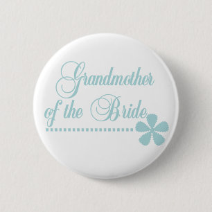 Grandmother of Bride Teal Elegance 6 Cm Round Badge