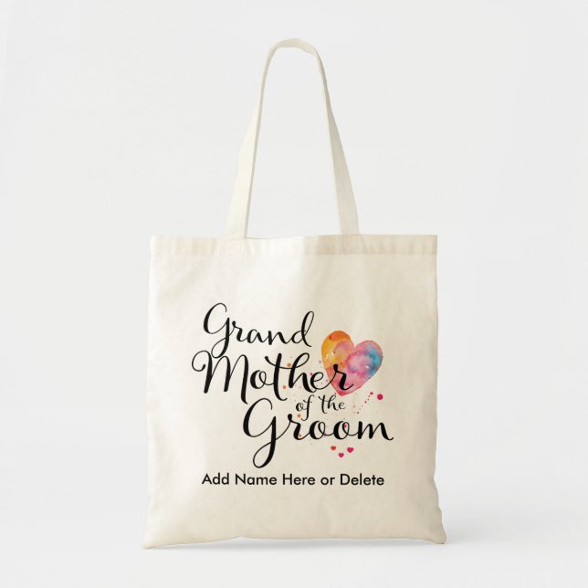 Grandmother of Groom Budget Tote Watercolor (Front)