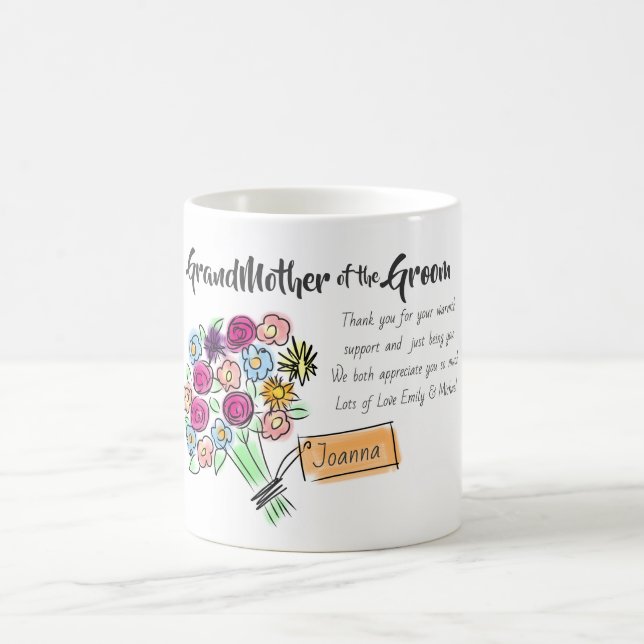 GrandMother of Groom Personalized ThankYou Message Coffee Mug (Center)
