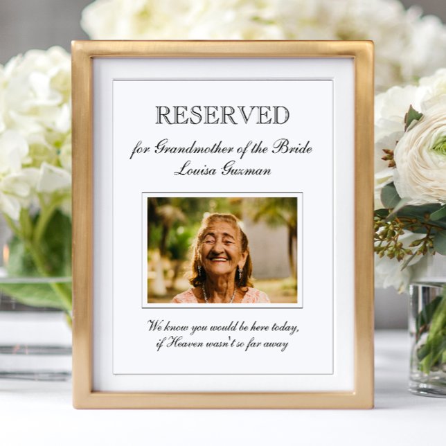 Grandmother of the Bride Photo Memorial Wedding Poster (Creator Uploaded)