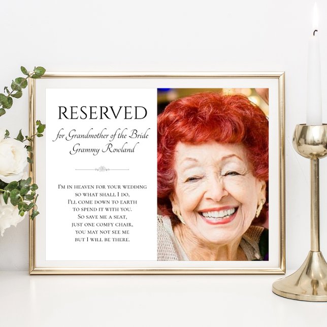 Grandmother of the Bride Photo Memorial Wedding Poster (Creator Uploaded)