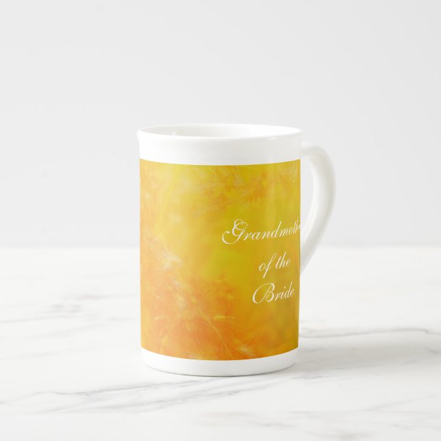 Grandmother of the Bride Wildflower orange Bone China Mug (Front Right)
