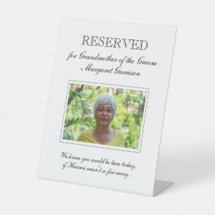 Grandmother of the Groom Photo Memorial Wedding Pedestal Sign