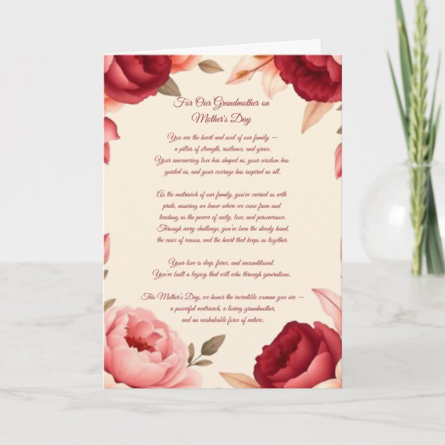 Grandmother on Mother's Day Holiday Card (Front)