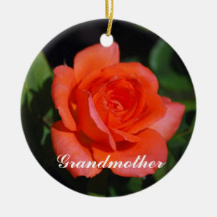 Grandmother Orange and Apricot Roses Ornament