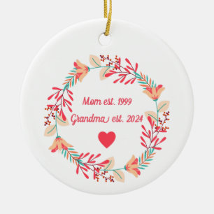 Grandmother Ornament, gift for Grandma, Grandchild Ceramic Ornament