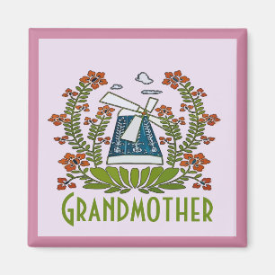 Grandmother, Pennsylvania Dutch, Windmill Magnet