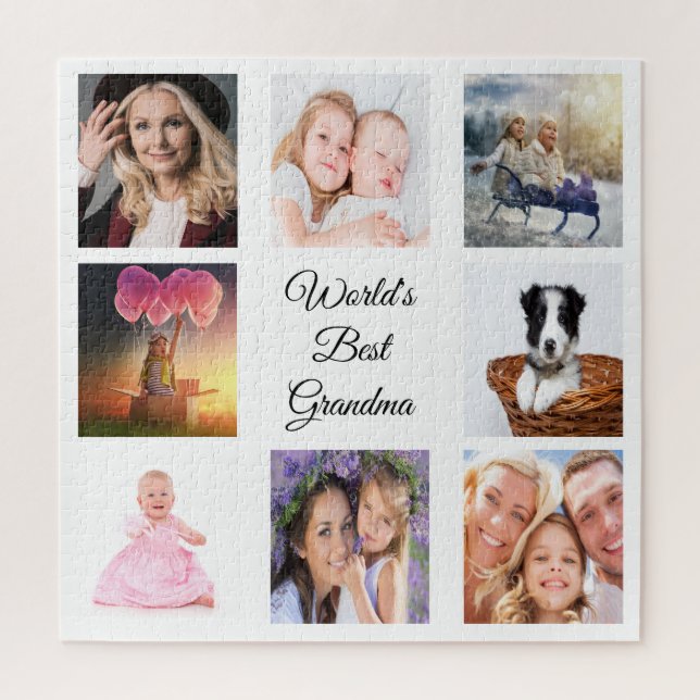 Grandmother photo collage best grandma world jigsaw puzzle (Vertical)