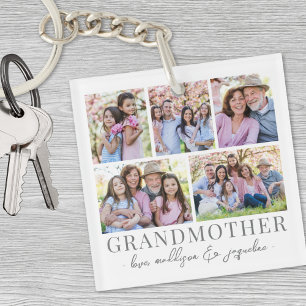 Grandmother Photo Collage Key Ring