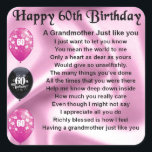 Grandmother Poem - 60th Birthday Square Sticker<br><div class="desc">A great gift for a grandmother on her 60th birthday</div>