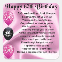 Grandmother Poem - 60th Birthday