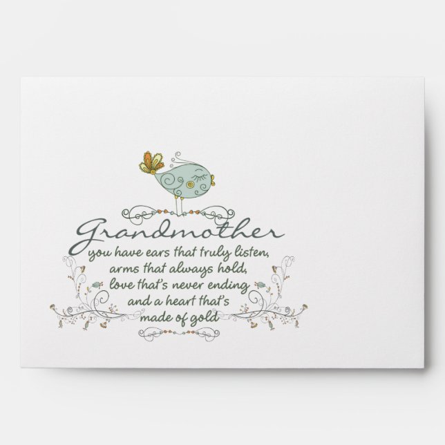 Grandmother Poem with Birds Envelope (Front)