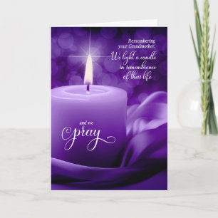 Grandmother Remembrance Anniversary Death Purple Card