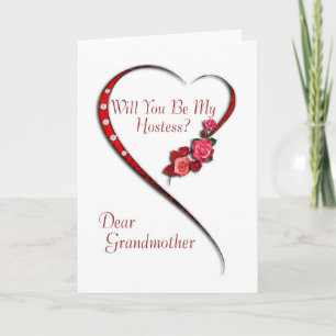 Grandmother, Swirling heart Hostess invite