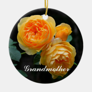 Grandmother Three Yellow Roses Ornament