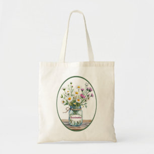 Grandmother Wildflowers in Mason Jar Tote Bag