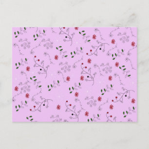 Grandmother's Flower Garden Pattern  Holiday Postcard