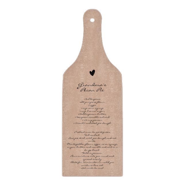 Grandmother's Recipe Custom Family Keepsake Blush  Cutting Board (Front)