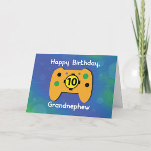 Grandnephew 10 Year Old Birthday Gamer Controller Card