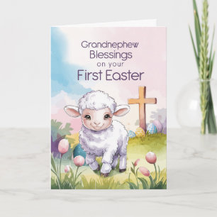 Grandnephew Baby’s First Easter Religious Lamb Card