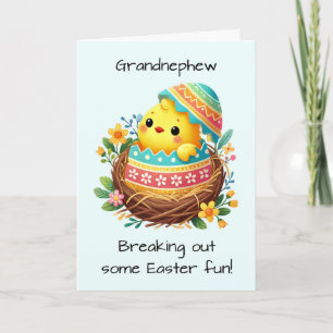 Grandnephew Easter Chick Breaking Out of Shell Card