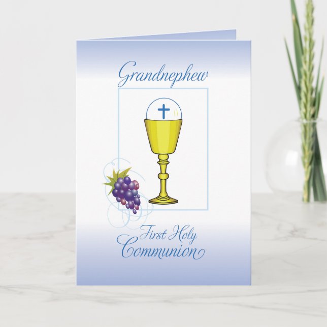 Grandnephew First Communion, Chalice with Host Card (Front)